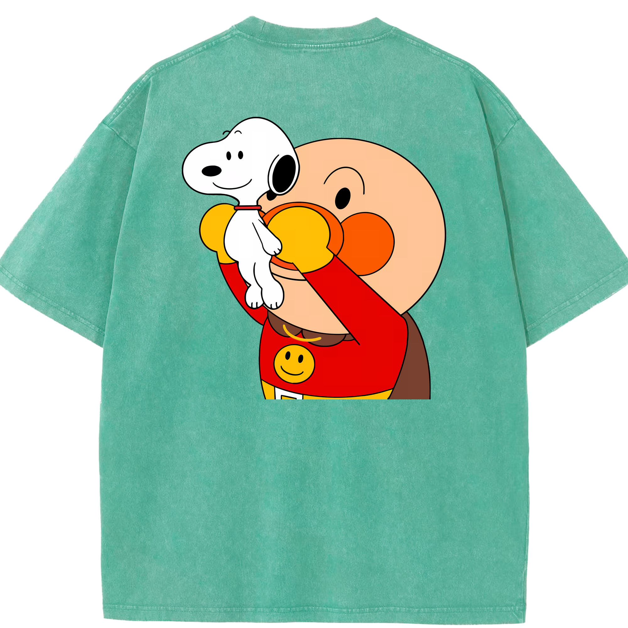 （画像用） アンパンマン Anpanman 綿100% ヴィンテージ風 半袖Tシャツ（背面プリント）